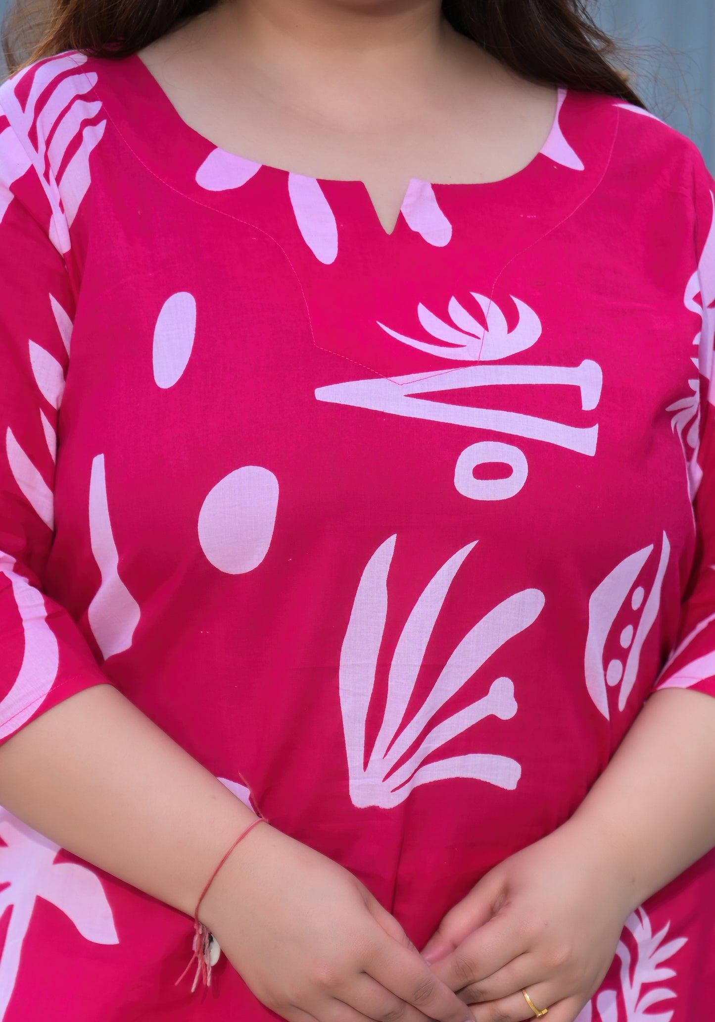 Pink Abstract Printed Top
