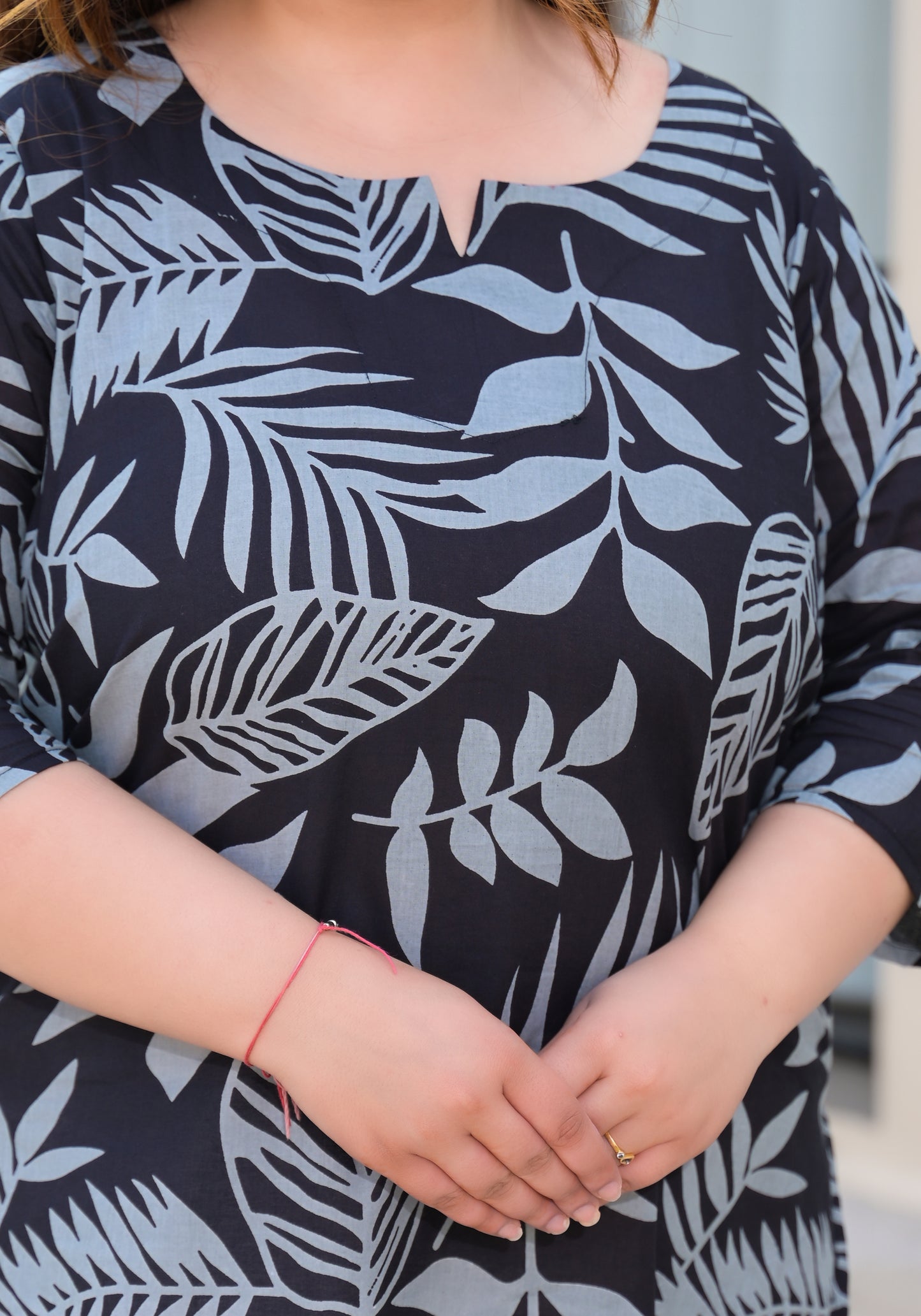 Black Floral Printed Top
