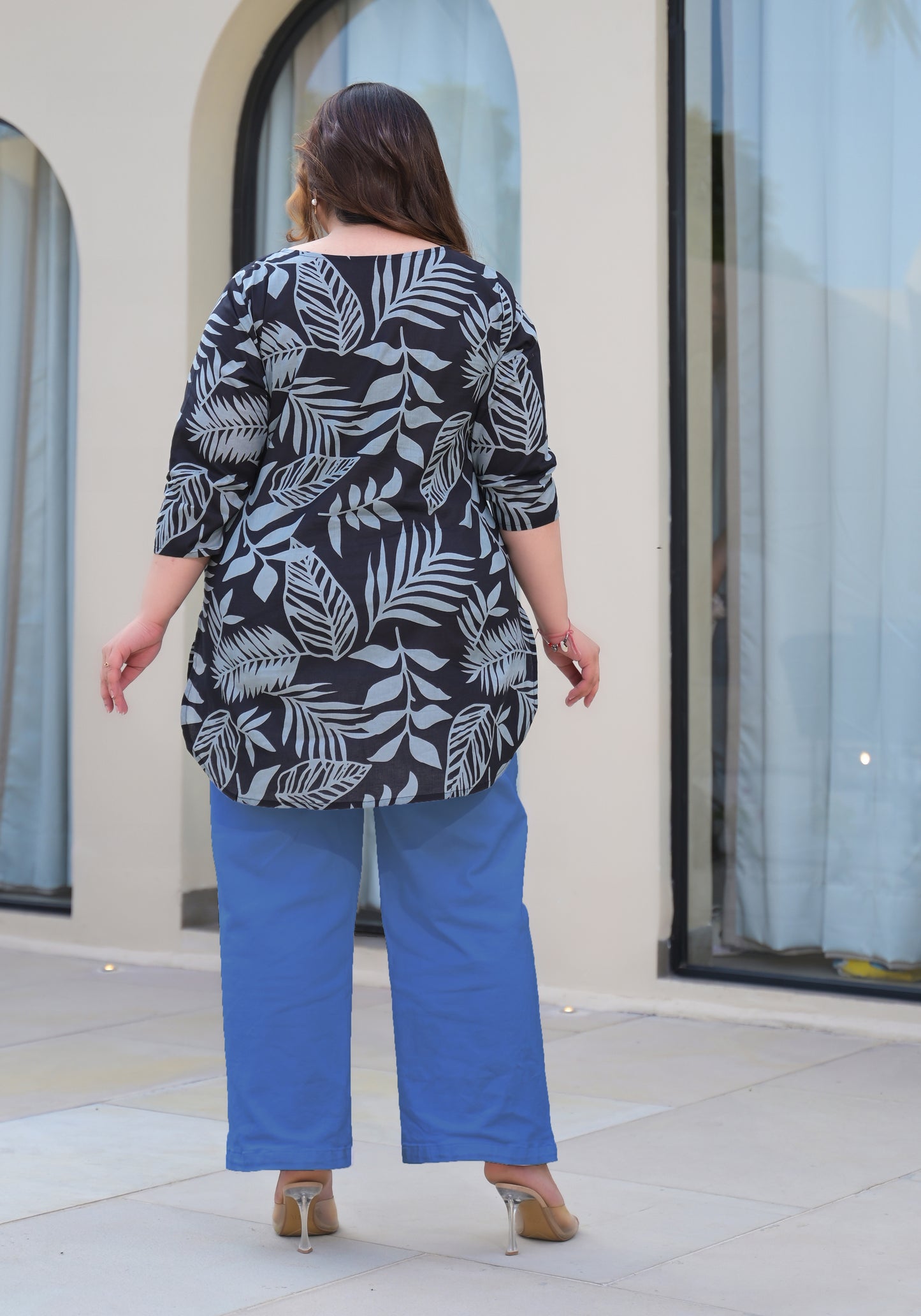Black Floral Printed Top
