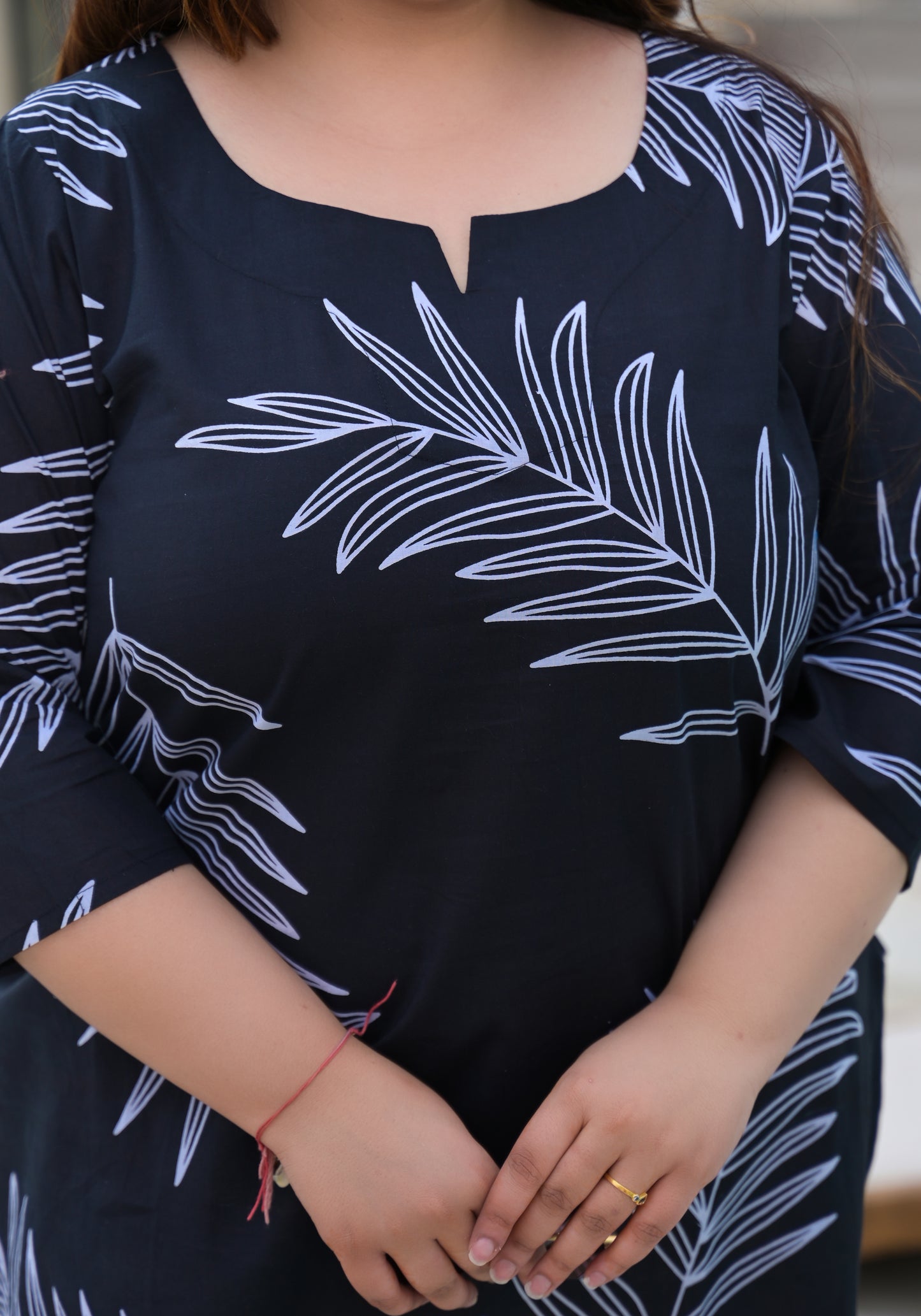 Black Floral Printed Top