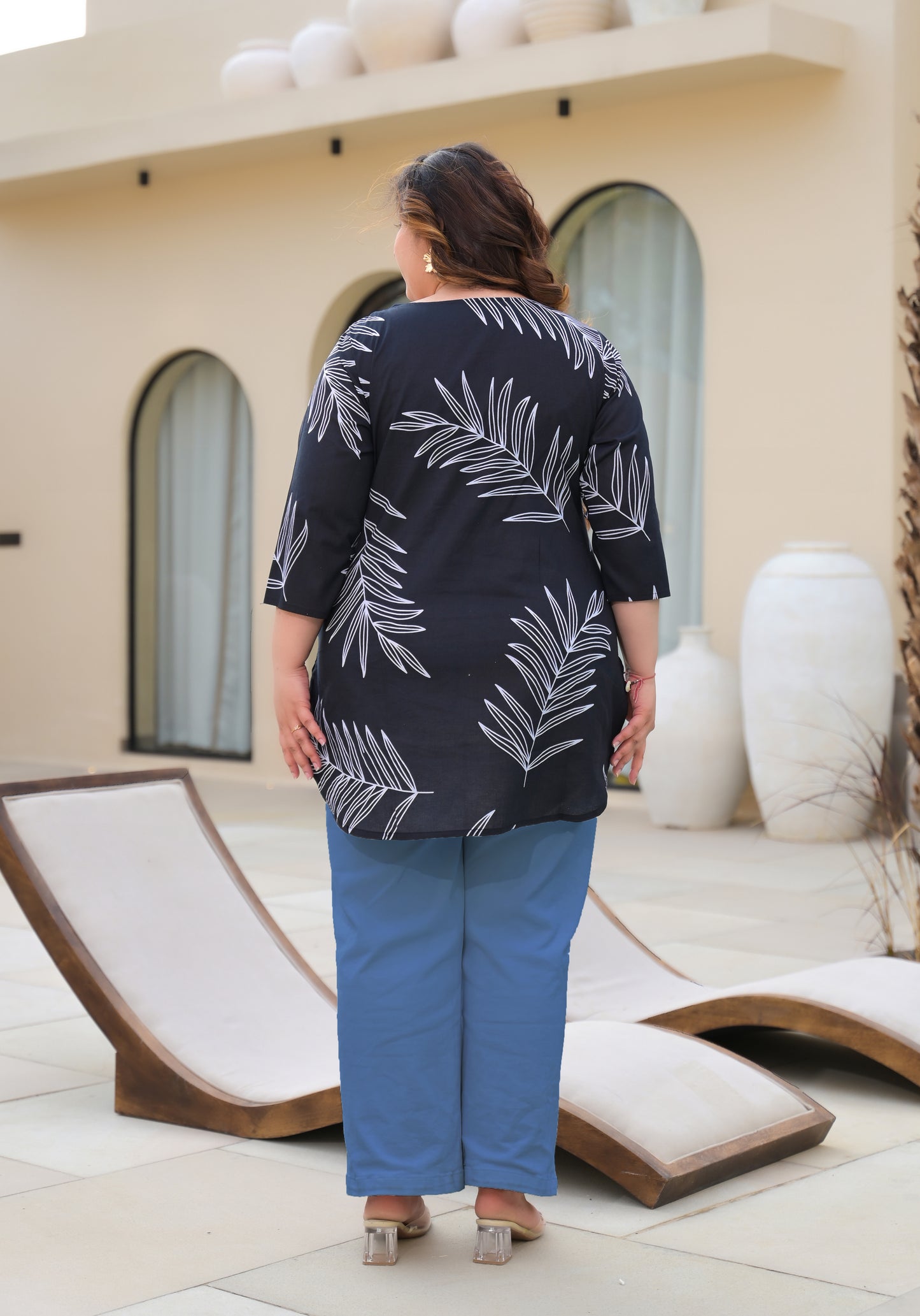 Black Floral Printed Top