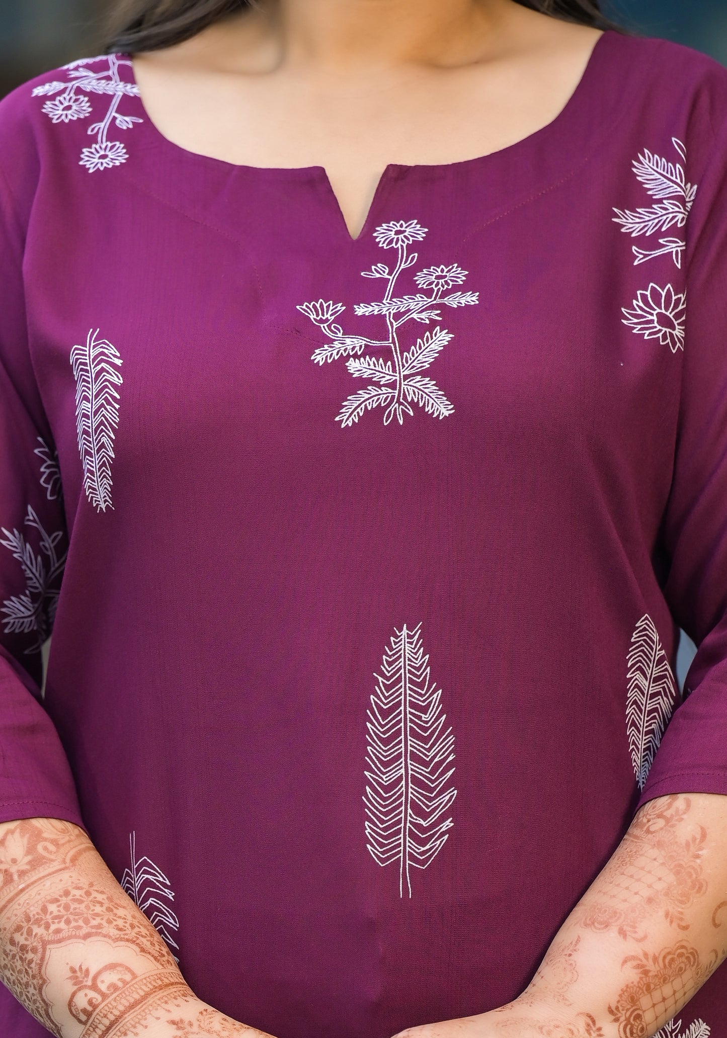 Maroon Floral Printed Top
