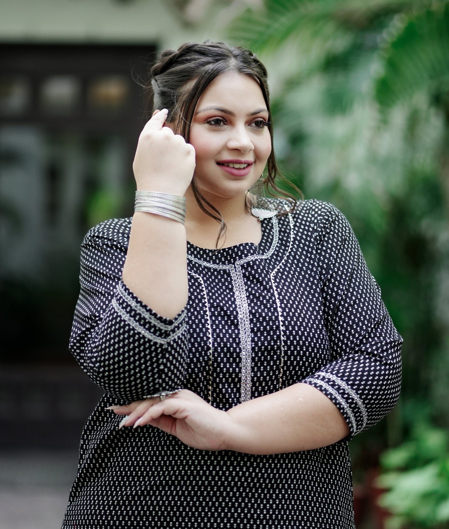 Black Pure Cotton Straight Kurti