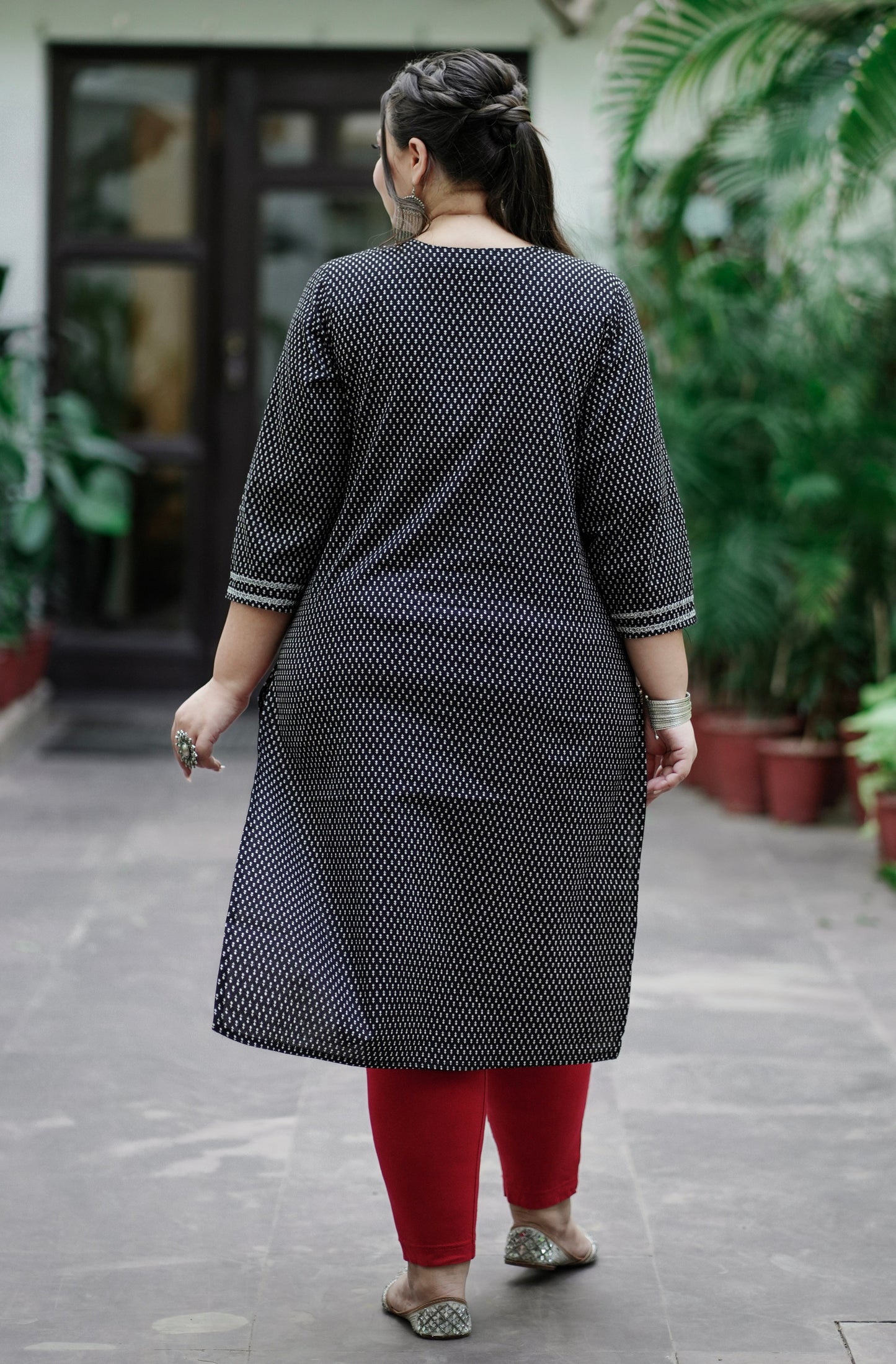 Black Pure Cotton Straight Kurti