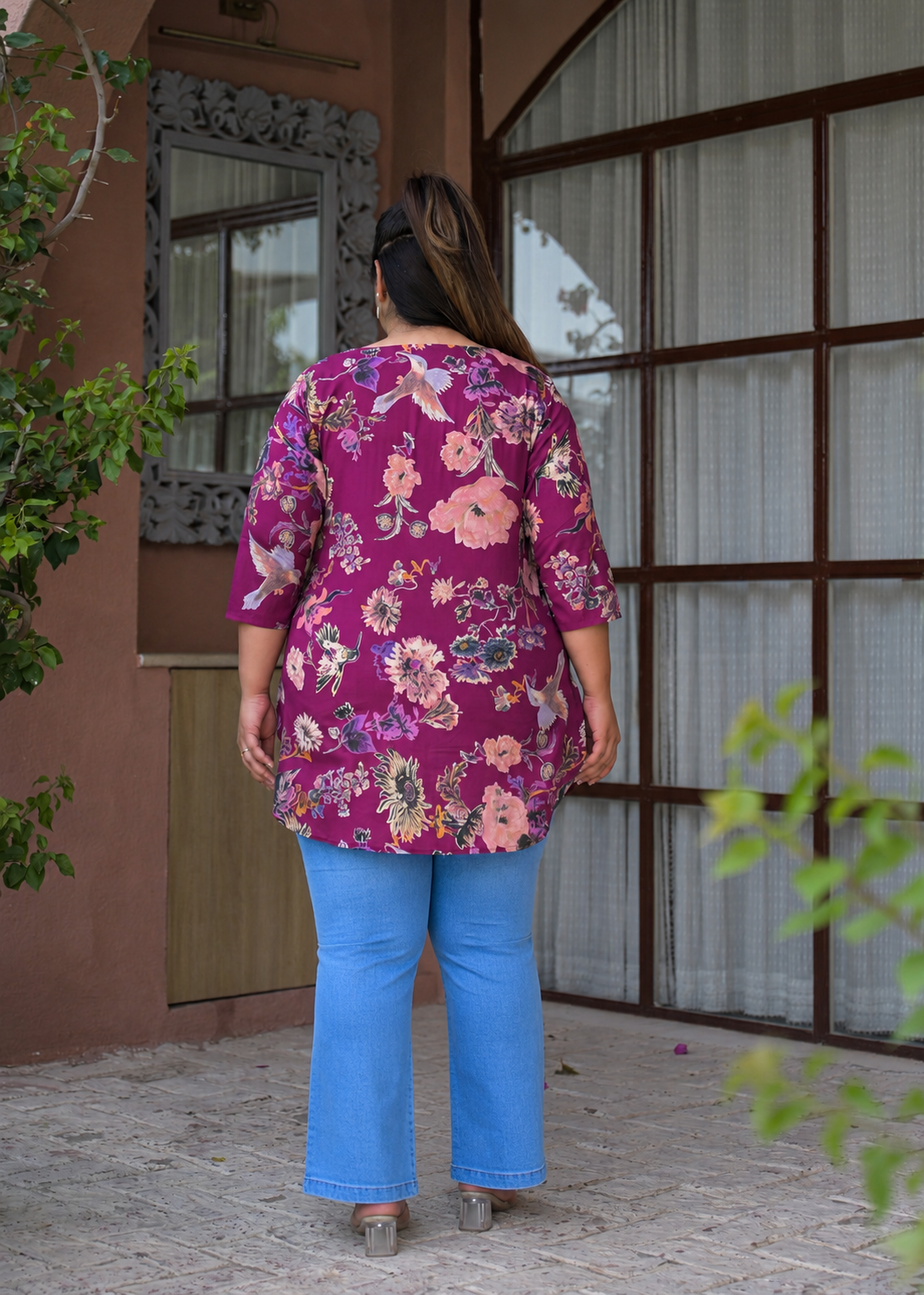 Pink Pure Cotton Printed Top