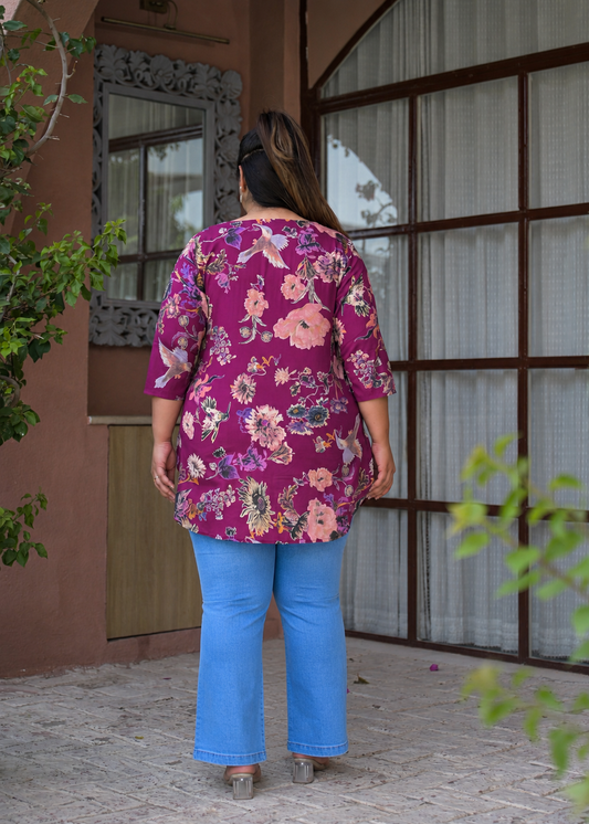 Pink Pure Cotton Printed Top