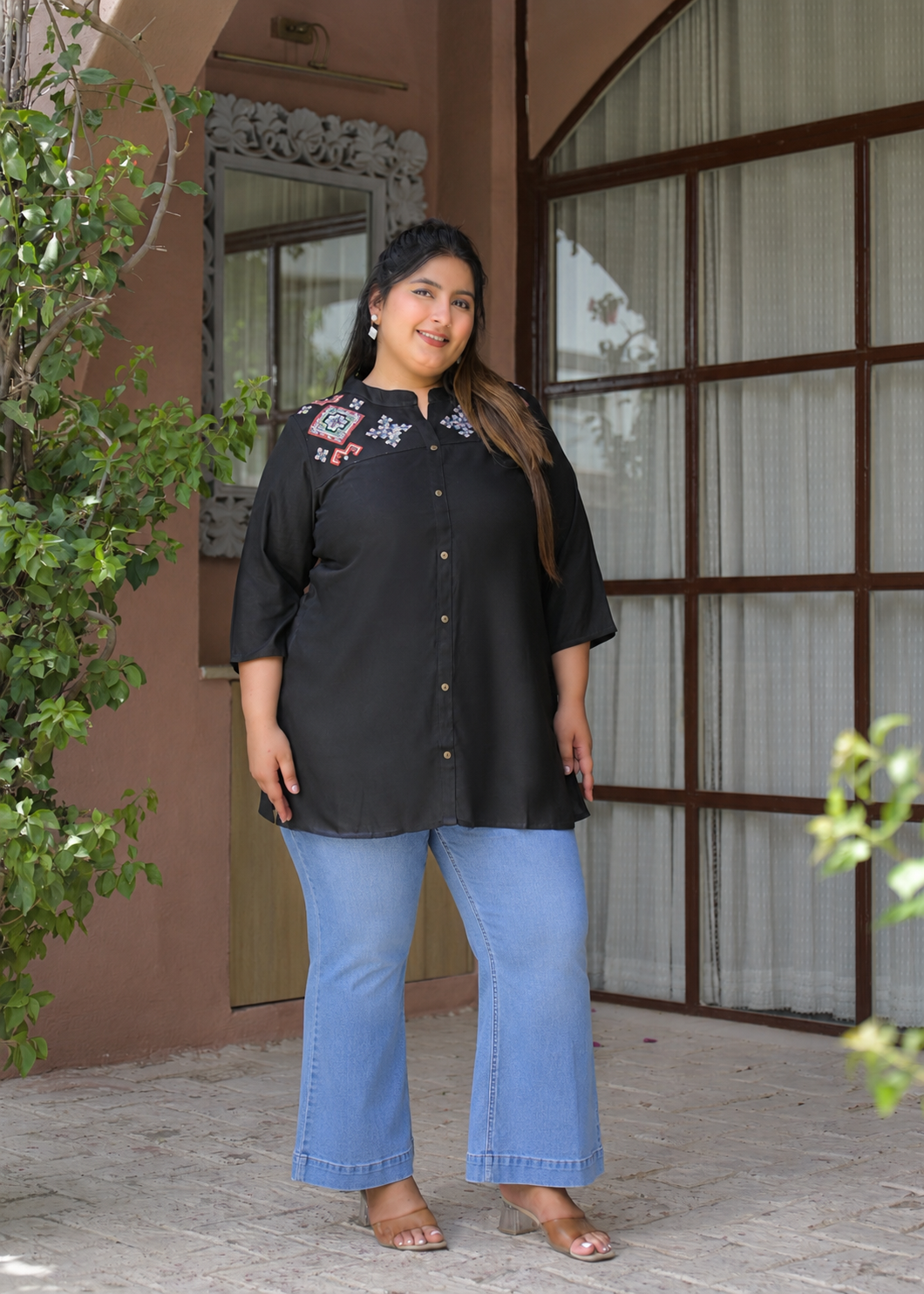 Black Embroidered Top
