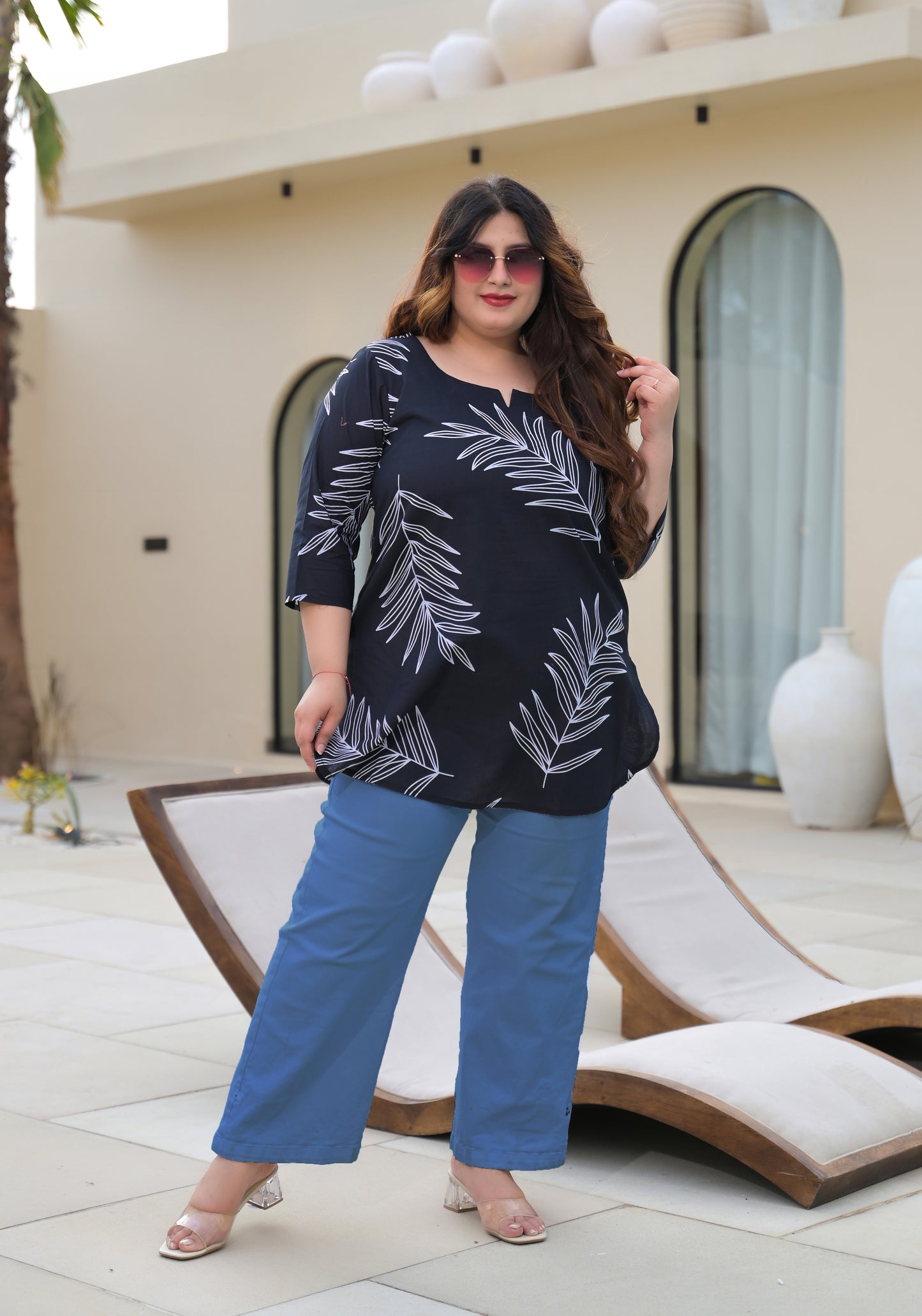 Black Floral Printed Top