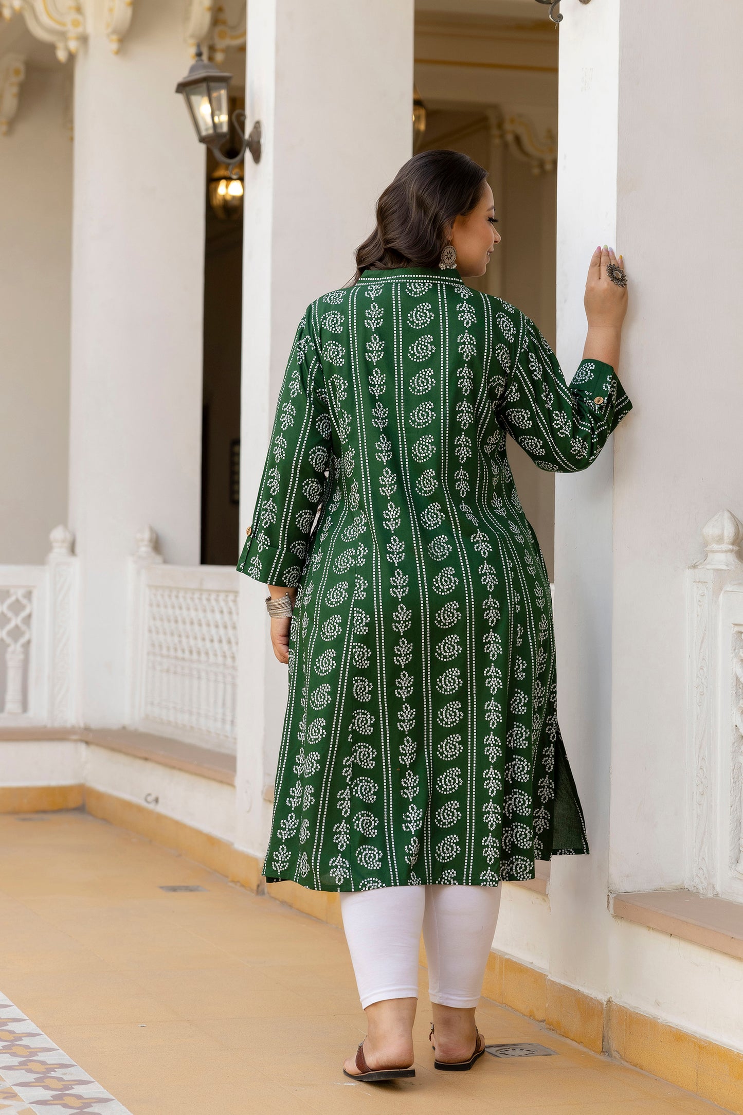 Light Green Front Slit Princess Cut 'A' Line Kurta