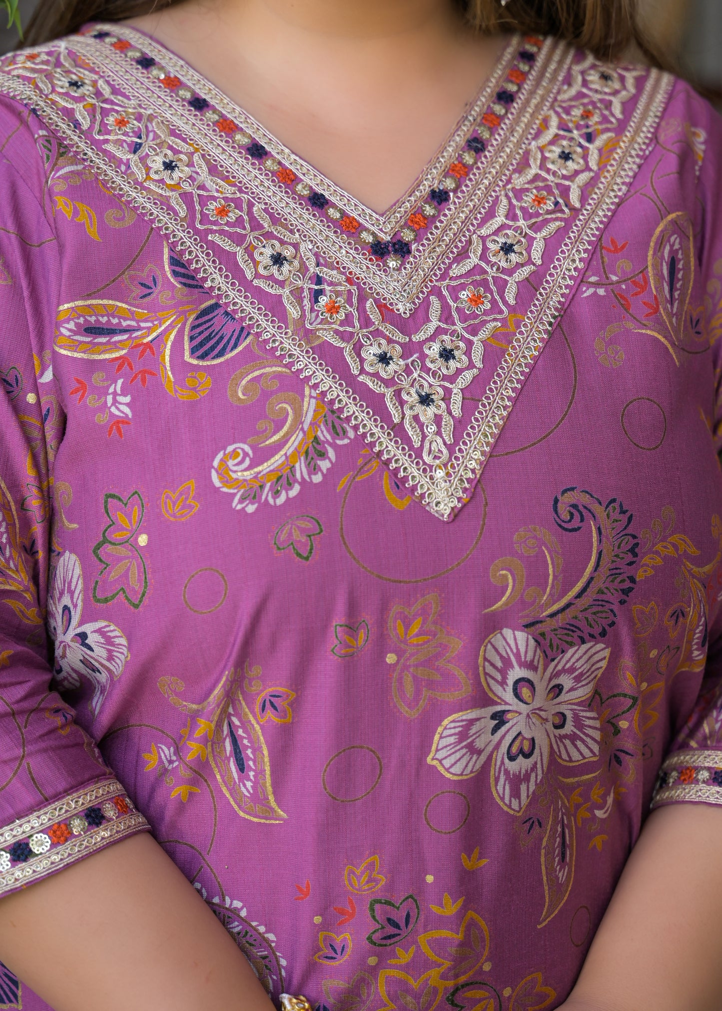 Pink Embroidered  Kurta Dupatta Set