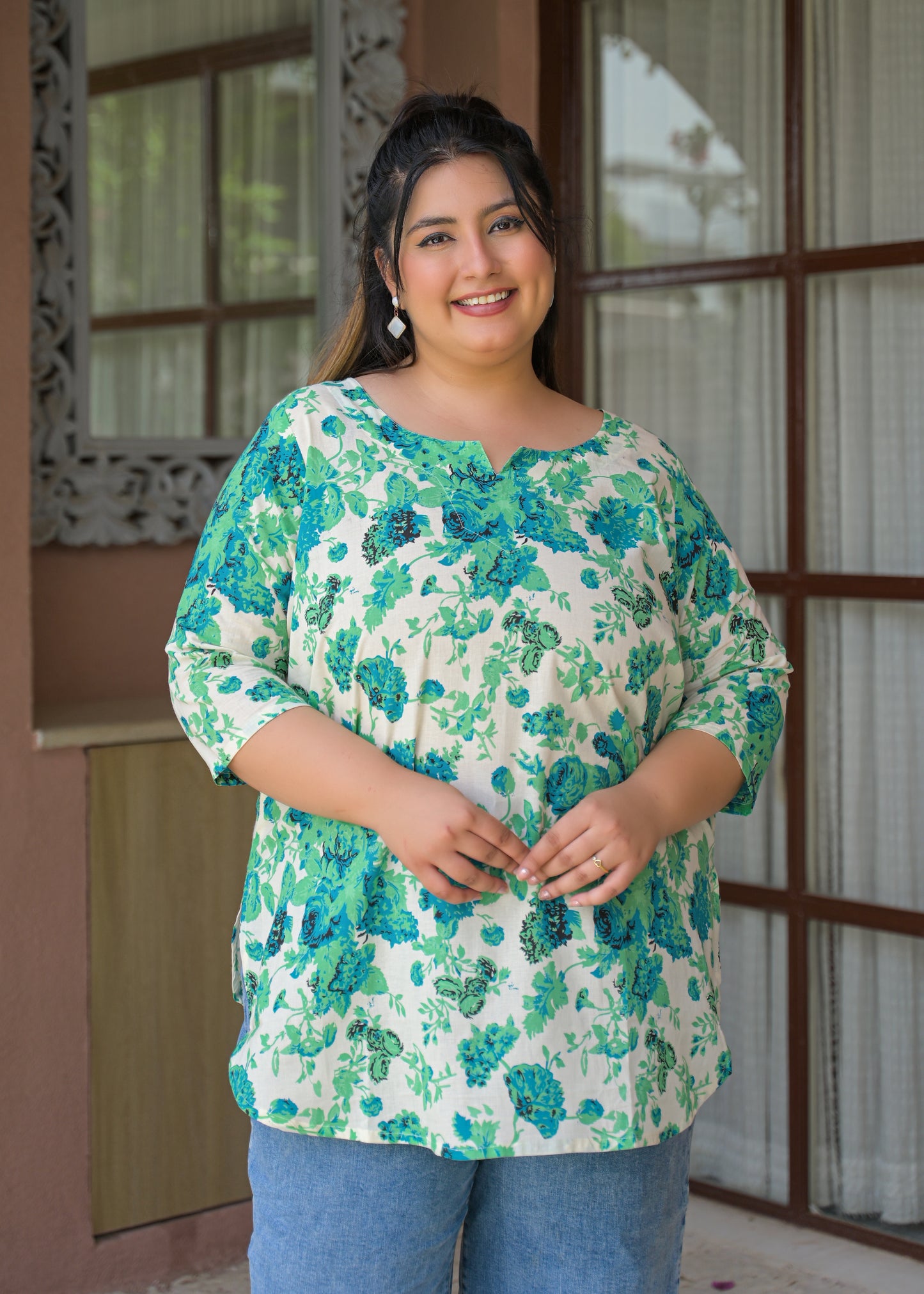 Multi Pure Cotton Printed Top