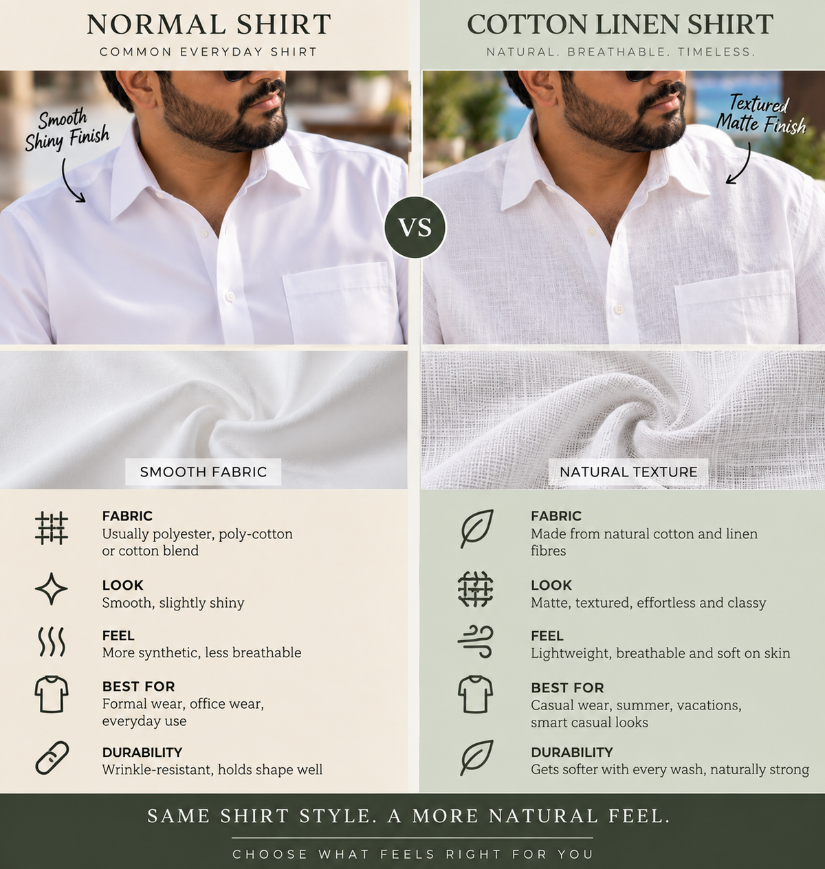 Men's Pure Cotton Linen Solid Casual Shirt