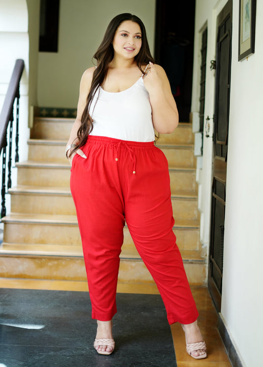 Plus Size Pure Cotton Trousers ( 10 Colors Available)